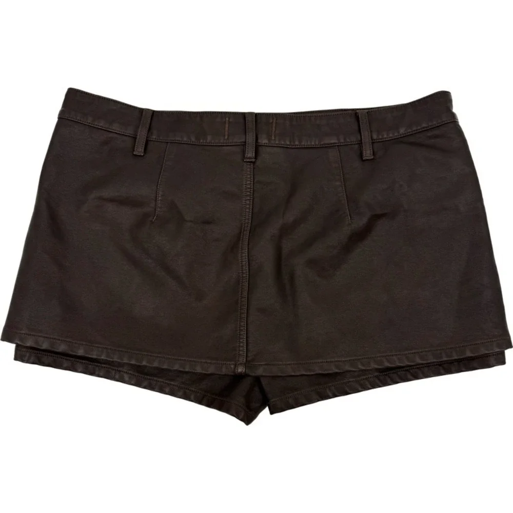 WE THE FREE 31 Skort Brown Vegan Leather Coated Mini Skirt Shorts Espresso Edgy